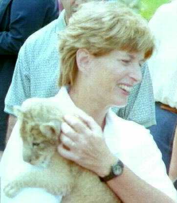 with lion cub